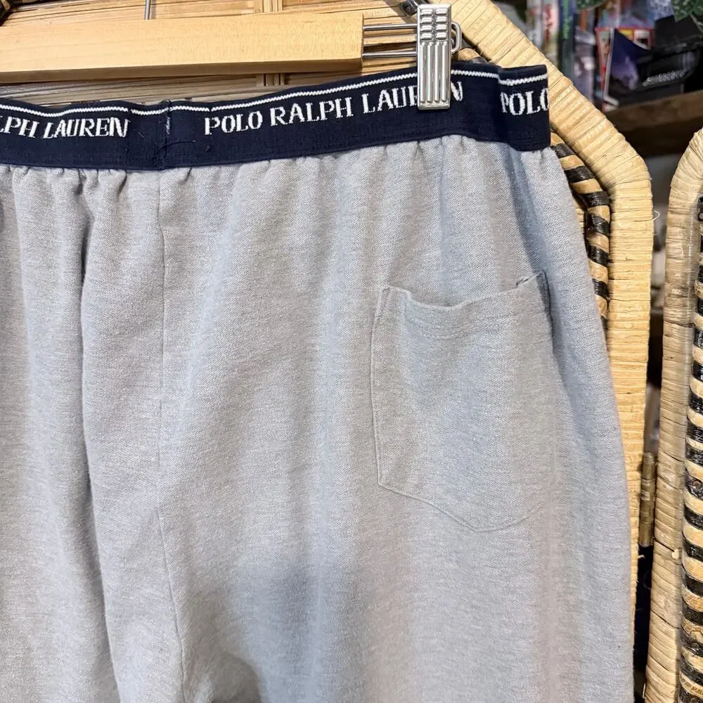 Vintage mens polo Ralph Lauren 100% cotton gray lounge sweatpants XL Israel made